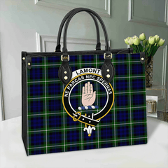 Clan Lamont Modern Tartan Crest Leather Bag QO26 Clan Lamont Tartan Today   