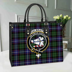 Clan Galbraith Modern Tartan Crest Leather Bag HJ39 Clan Rait Tartan Today   