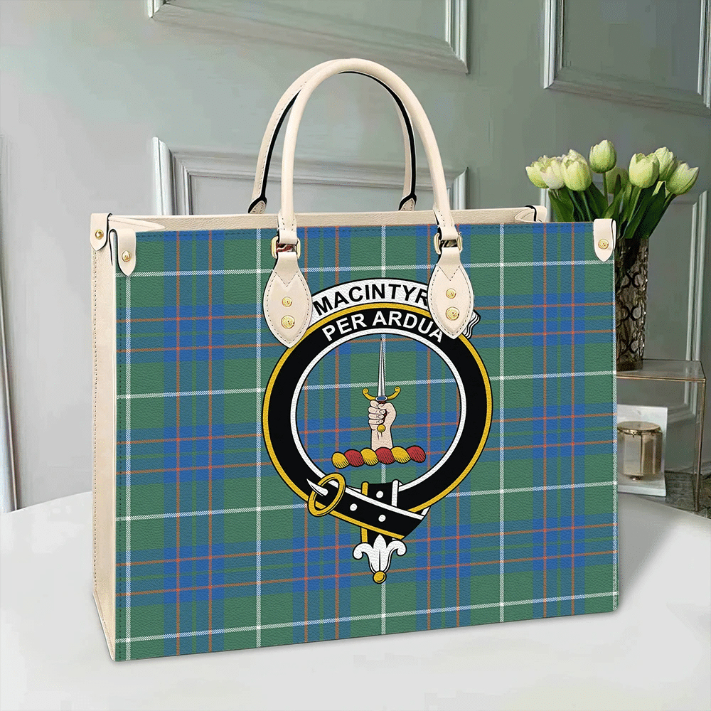 Clan MacIntyre Hunting Ancient Tartan Crest Leather Bag TY91 Clan MacIntyre Tartan Today   