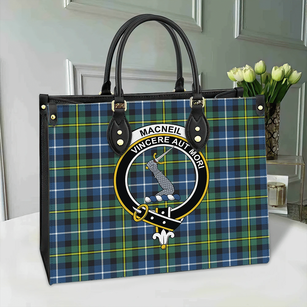 Clan MacNeill Of Barra Ancient Tartan Crest Leather Bag UE56 Clan MacNeil / MacNeill Tartan Today   