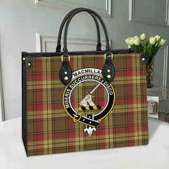 Clan MacMillan Old Weathered Tartan Crest Leather Bag HB53 Clan MacMillan Tartan Today   