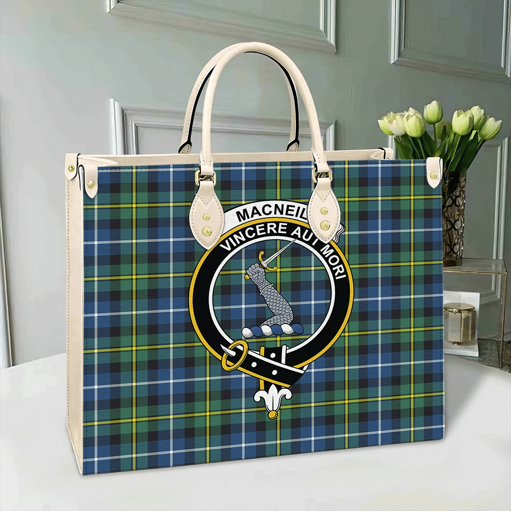 Clan MacNeill Of Barra Ancient Tartan Crest Leather Bag UE56 Clan MacNeil / MacNeill Tartan Today   