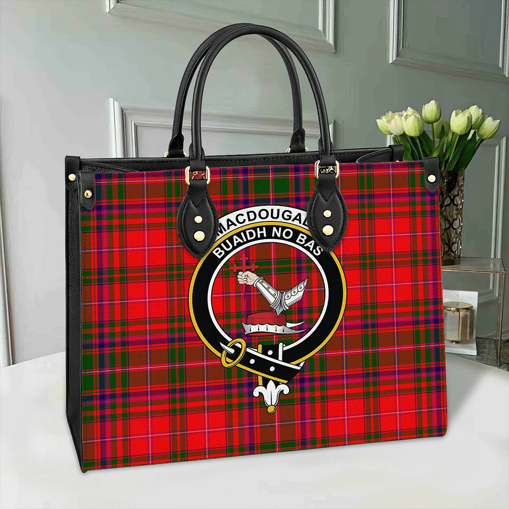 Clan MacDougall Modern Tartan Crest Leather Bag LE78 Clan MacDougall Tartan Today   