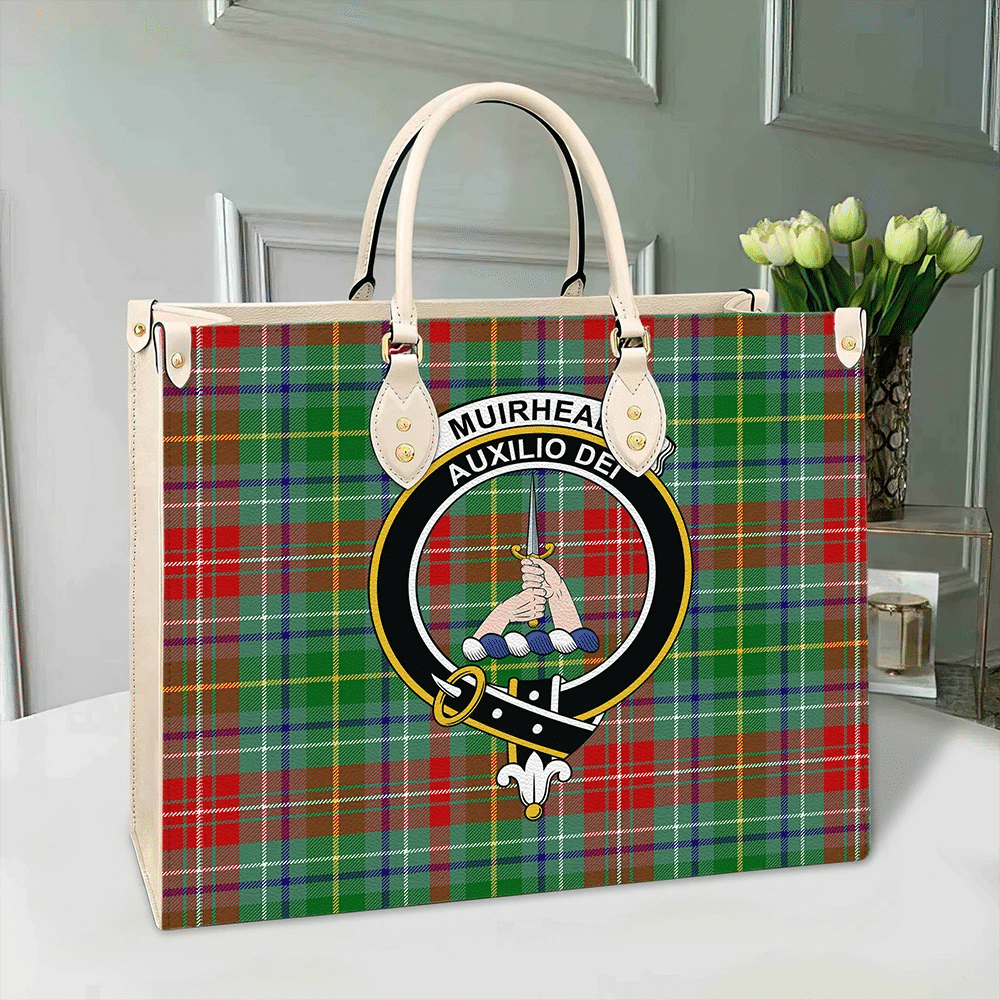 Clan Muirhead Tartan Crest Leather Bag YP85 Clan Muir_More Tartan Today   