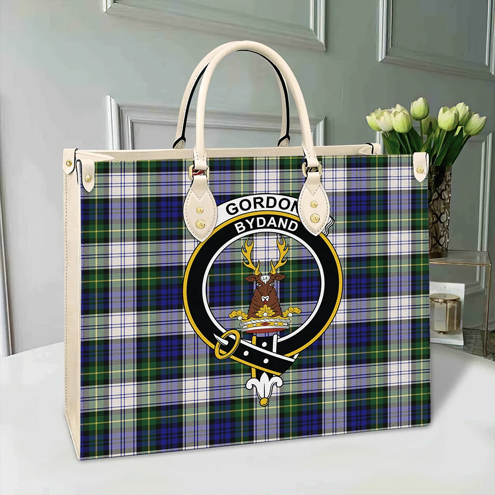 Clan Gordon Dress Modern Tartan Crest Leather Bag QJ63 Clan Gordon Tartan Today   