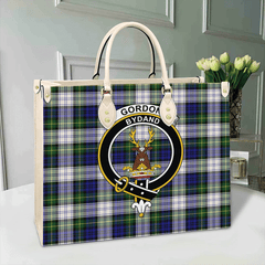 Clan Gordon Dress Modern Tartan Crest Leather Bag QJ63 Clan Gordon Tartan Today   