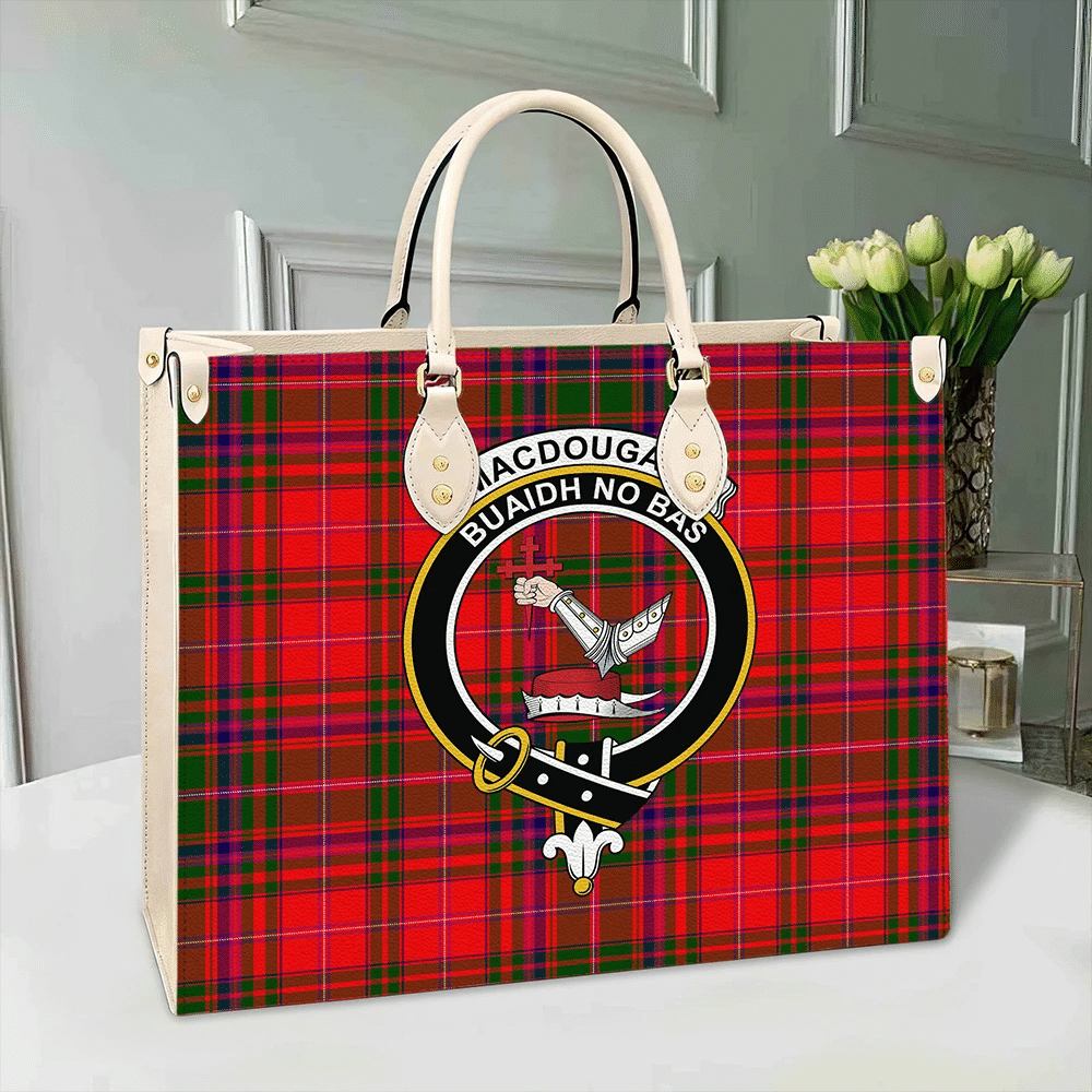 Clan MacDougall Modern Tartan Crest Leather Bag LE78 Clan MacDougall Tartan Today   