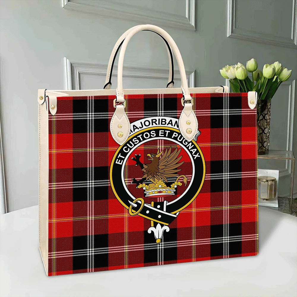 Clan Marjoribanks Tartan Crest Leather Bag JQ93 Clan Marjoribanks Tartan Today   