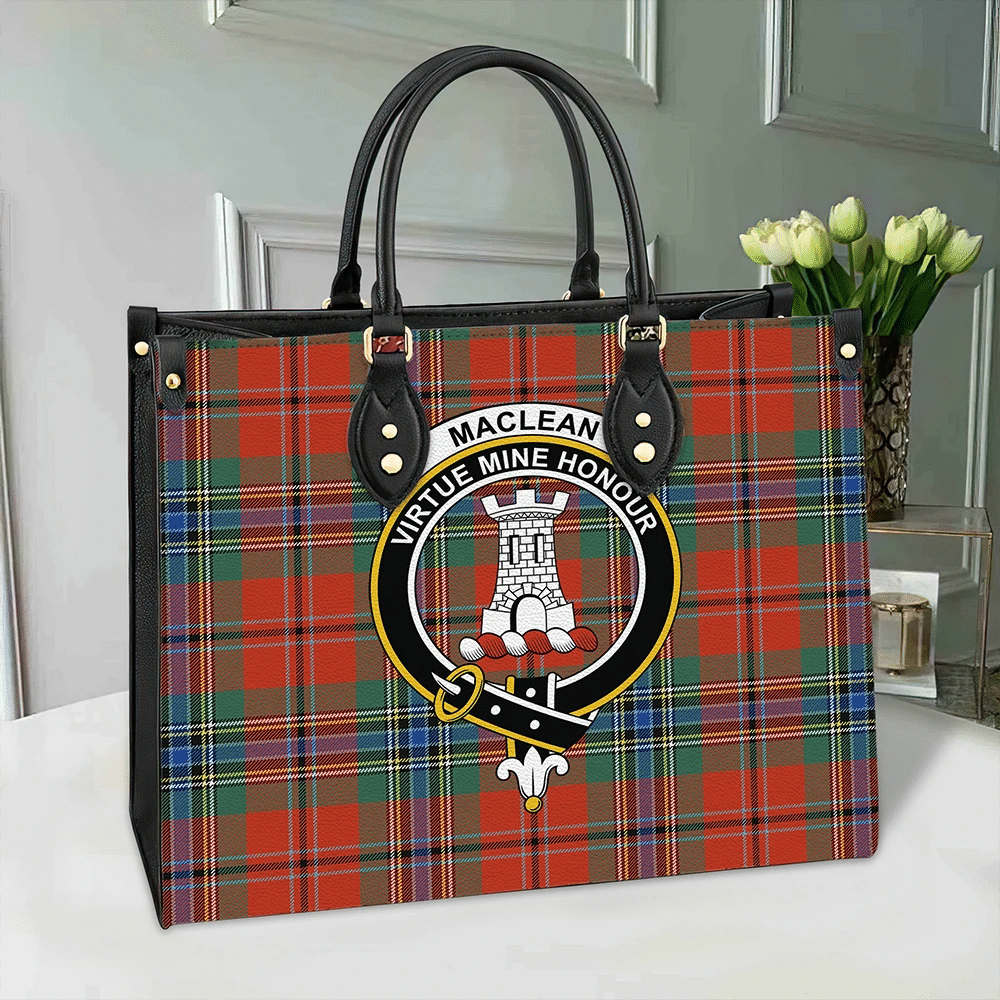 Clan MacLean Of Duart Ancient Tartan Crest Leather Bag NN31 Clan Borthwick Tartan Today   