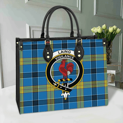 Clan Laing Tartan Crest Leather Bag LM54 Clan Laing Tartan Today   