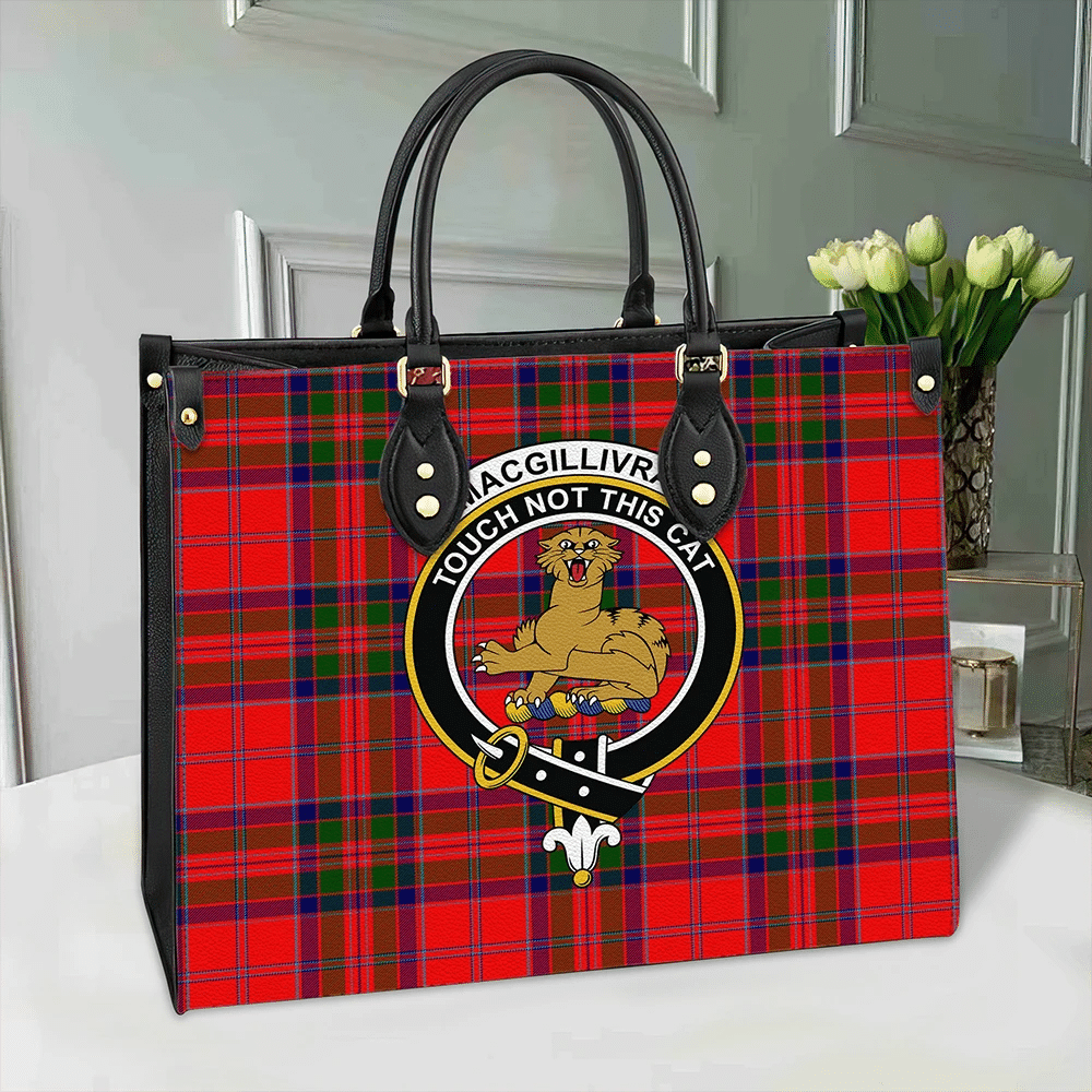 Clan MacGillivray Modern Tartan Crest Leather Bag NL58 Clan MacGillivray Tartan Today   