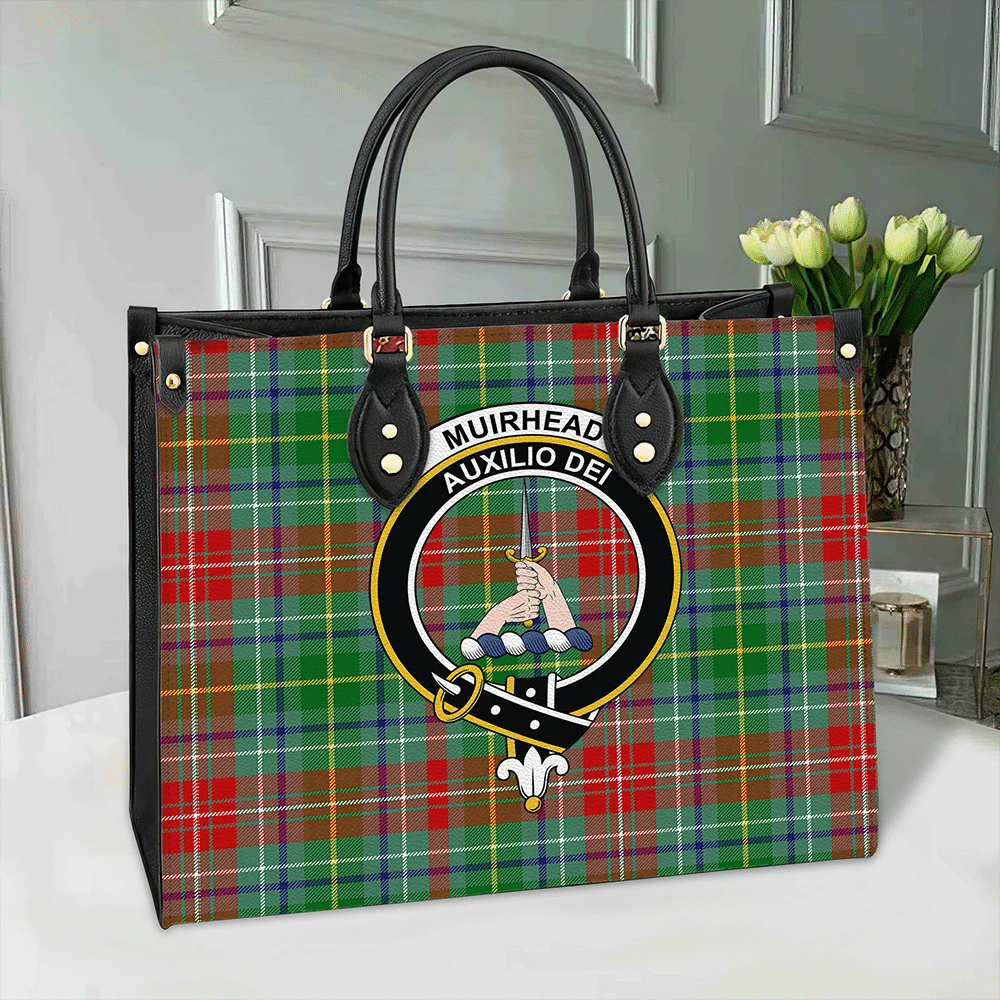 Clan Muirhead Tartan Crest Leather Bag YP85 Clan Muir_More Tartan Today   