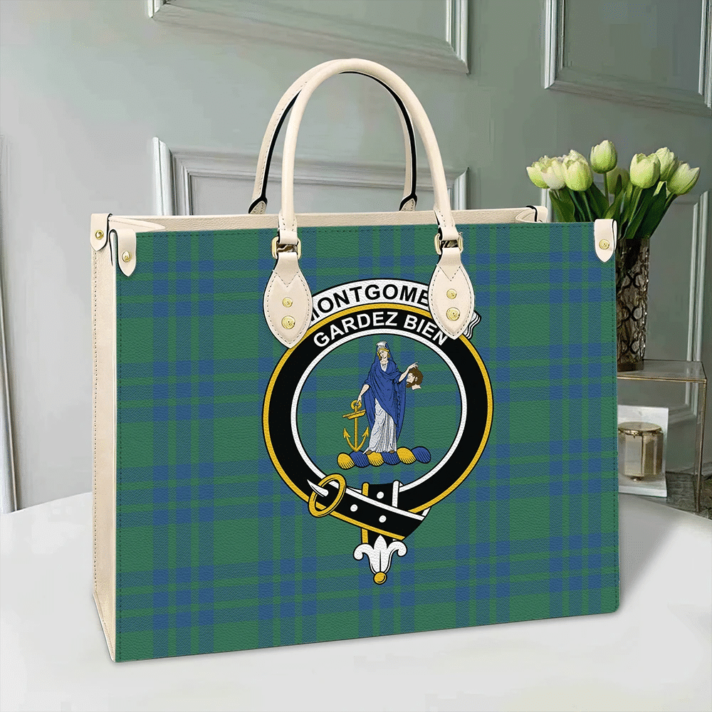 Clan Montgomery Ancient Tartan Crest Leather Bag MC11 Clan Montgomery Tartan Today   