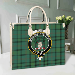 Clan Ross Hunting Ancient Tartan Crest Leather Bag MF67 Clan Ross Tartan Today   