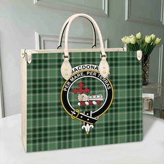 Clan MacDonald Lord Of The Isles Hunting Tartan Crest Leather Bag KE58 Clan MacDonald Tartan Today   