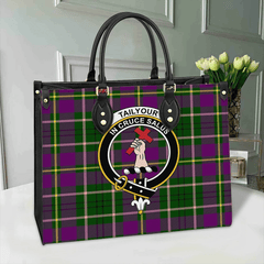Clan Tailyour Weathered Tartan Crest Leather Bag FB12 Clan Borthwick Tartan Today   