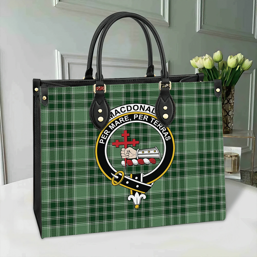 Clan MacDonald Lord Of The Isles Hunting Tartan Crest Leather Bag KE58 Clan MacDonald Tartan Today   