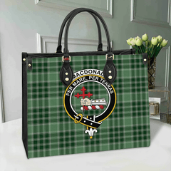 Clan MacDonald Lord Of The Isles Hunting Tartan Crest Leather Bag KE58 Clan MacDonald Tartan Today   