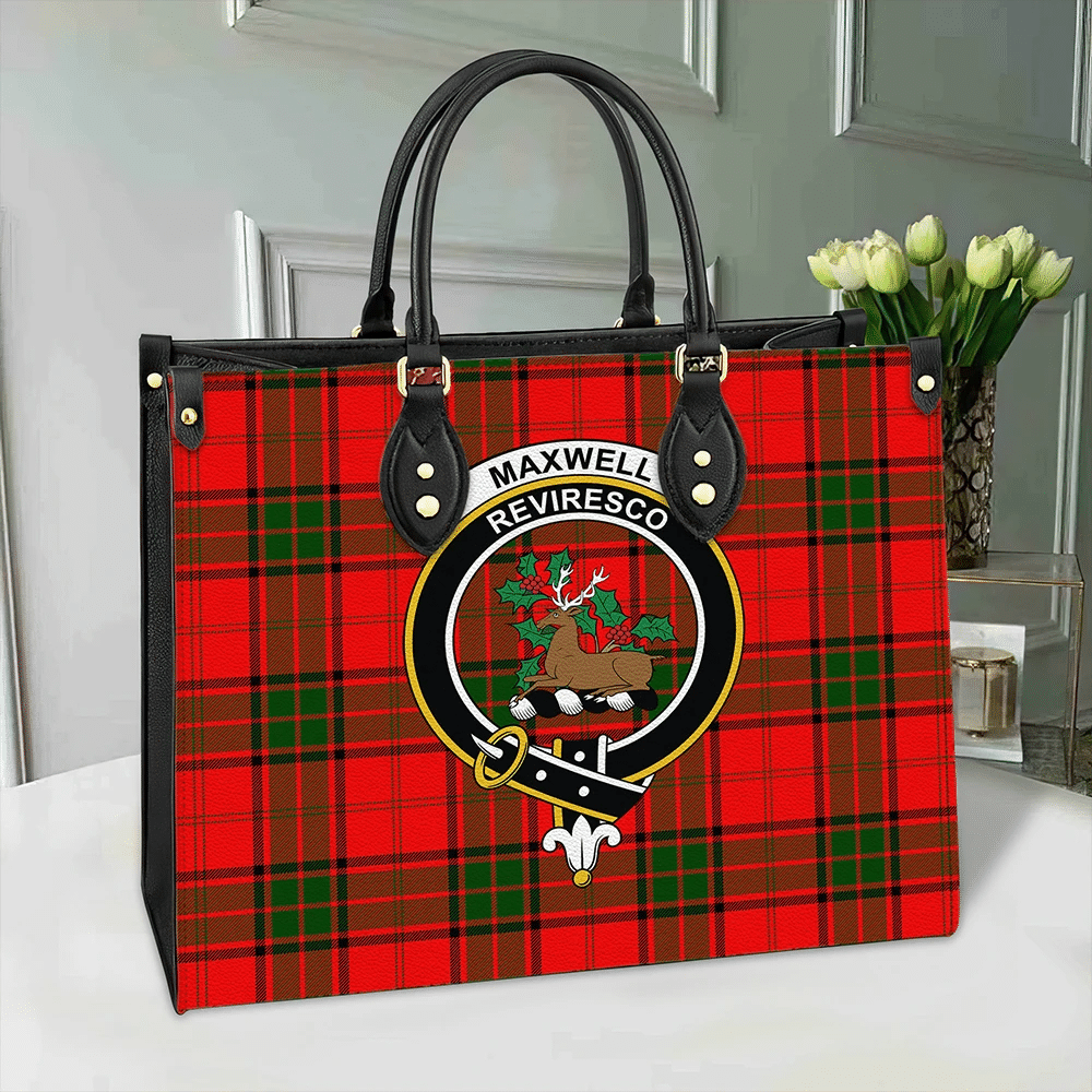 Clan Maxwell Modern Tartan Crest Leather Bag SB49 Clan Maxwell Tartan Today   