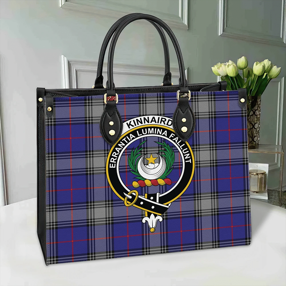 Clan Kinnaird Tartan Crest Leather Bag TR82 Clan Kinnaird Tartan Today   