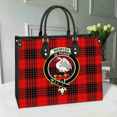 Clan Wemyss Modern Tartan Crest Leather Bag KD81 Clan Wemyss Tartan Today   
