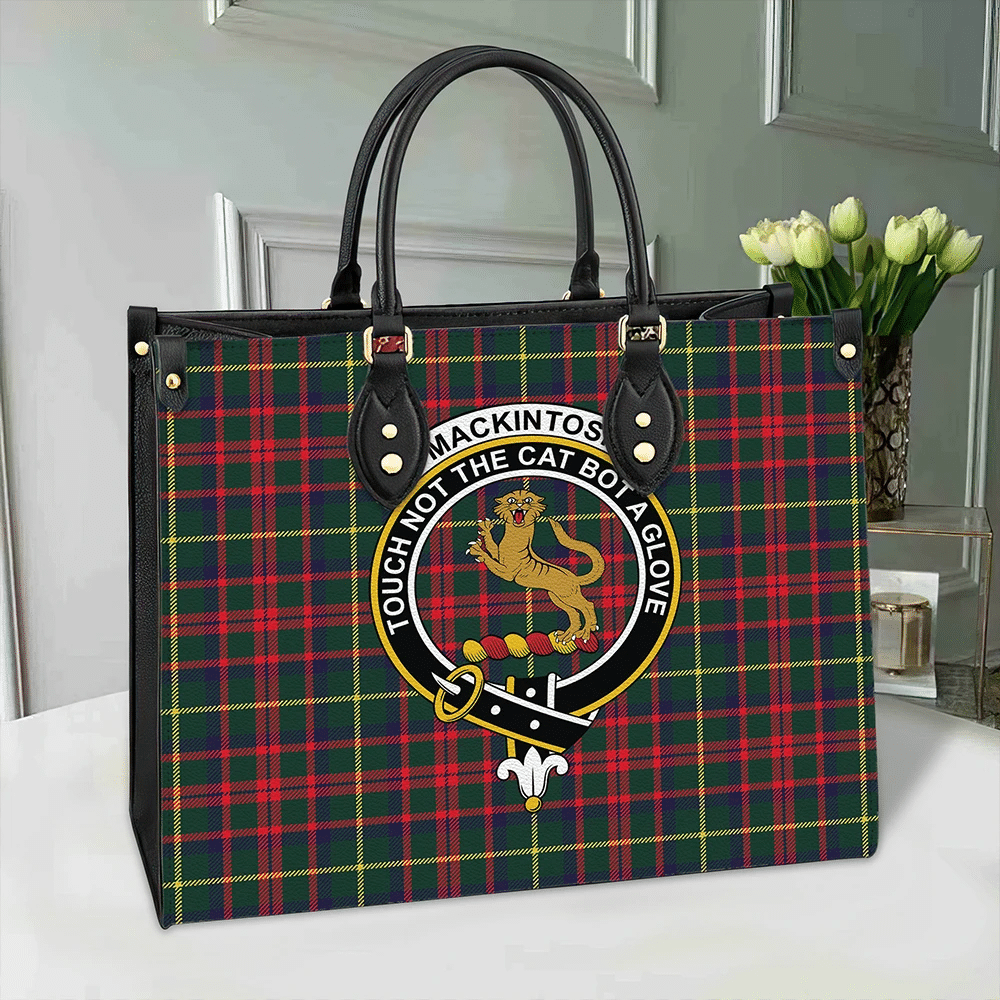 Clan MacKintosh Hunting Modern Tartan Crest Leather Bag DO11 Clan MacKintosh / MacIntosh Tartan Today   