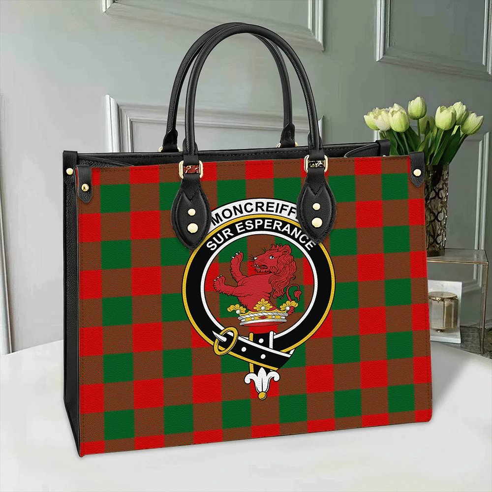 Clan Moncrieffe Tartan Crest Leather Bag ZB98 Clan Moncreiffe Tartan Today   