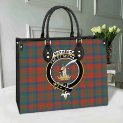 Clan Matheson Ancient Tartan Crest Leather Bag AI72 Clan Matheson Tartan Today   