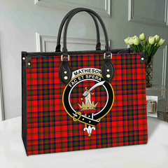 Clan Matheson Modern Tartan Leather Bag SO25 Clan Matheson Tartan Today   