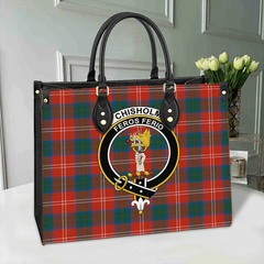 Clan Chisholm Ancient Tartan Crest Leather Bag GG78 Clan Chisholm Tartan Today   