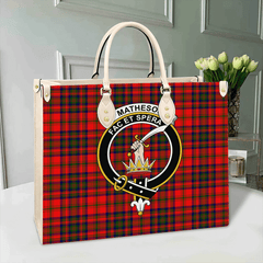 Clan Matheson Modern Tartan Leather Bag SO25 Clan Matheson Tartan Today   