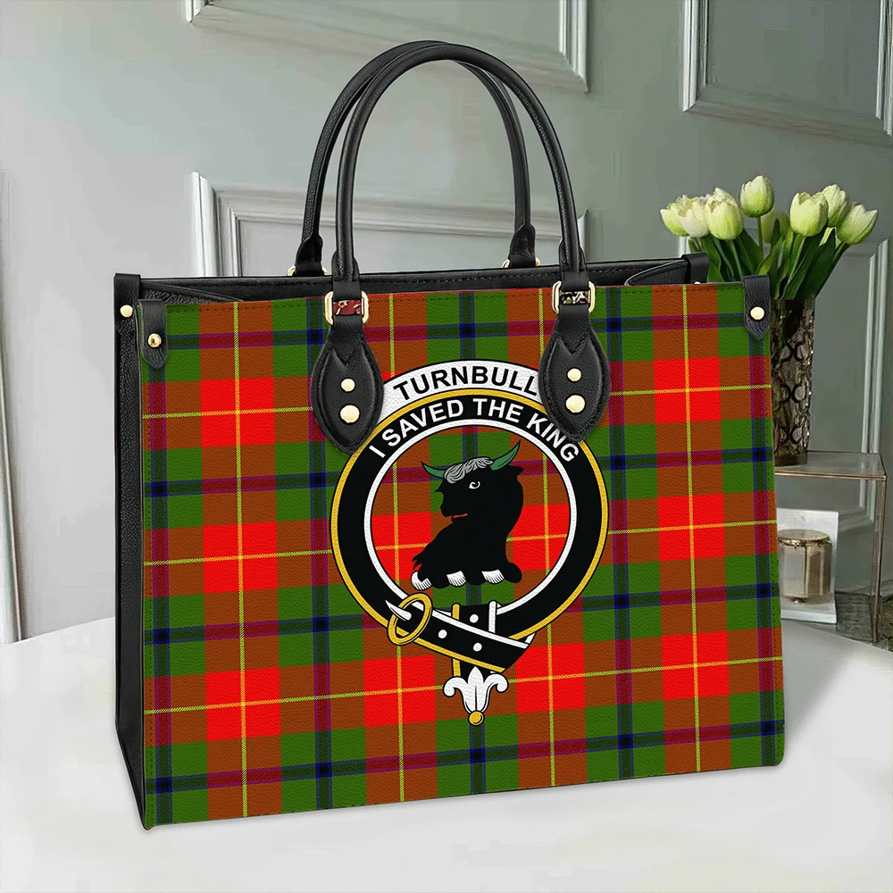 Clan Turnbull Dress Tartan Crest Leather Bag NS21 Clan Turnbull Tartan Today   