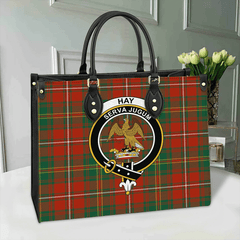 Clan Hay Ancient Tartan Crest Leather Bag CD24 Clan Hay Tartan Today   