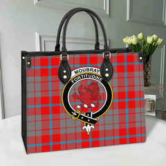 Clan Moubray Tartan Crest Leather Bag KG95 Clan Moubray Tartan Today   