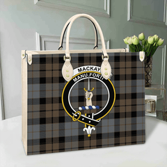 Clan MacKay Weathered Tartan Crest Leather Bag VK84 Clan MacKay Tartan Today   