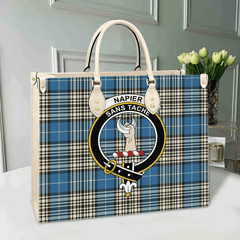 Clan Napier Ancient Tartan Crest Leather Bag YT72 Clan Napier Tartan Today   