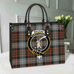 Clan MacRae Hunting Weathered Tartan Crest Leather Bag VY20 Clan MacRae Tartan Today   