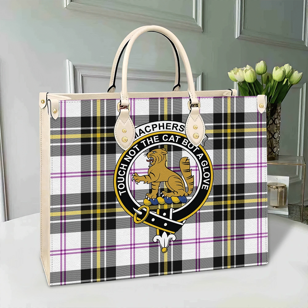 Clan MacPherson Dress Modern Tartan Crest Leather Bag VT13 Clan MacPherson Tartan Today   