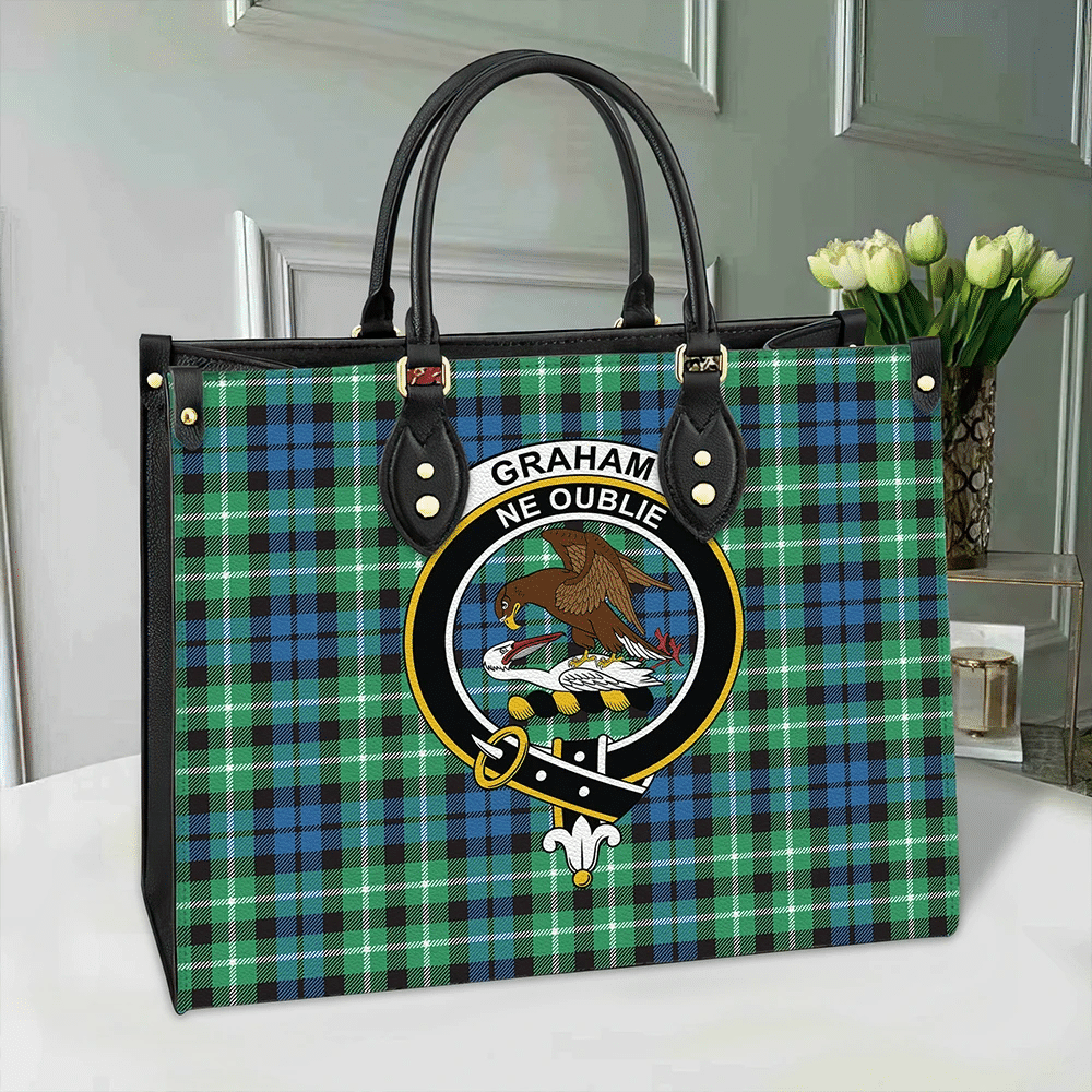 Clan Graham Of Montrose Ancient Tartan Crest Leather Bag GD68 Clan Rose Tartan Today   