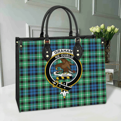 Clan Graham Of Montrose Ancient Tartan Crest Leather Bag GD68 Clan Rose Tartan Today   