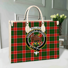 Clan Pollock Modern Tartan Crest Leather Bag YR87 Clan Pollock Tartan Today   