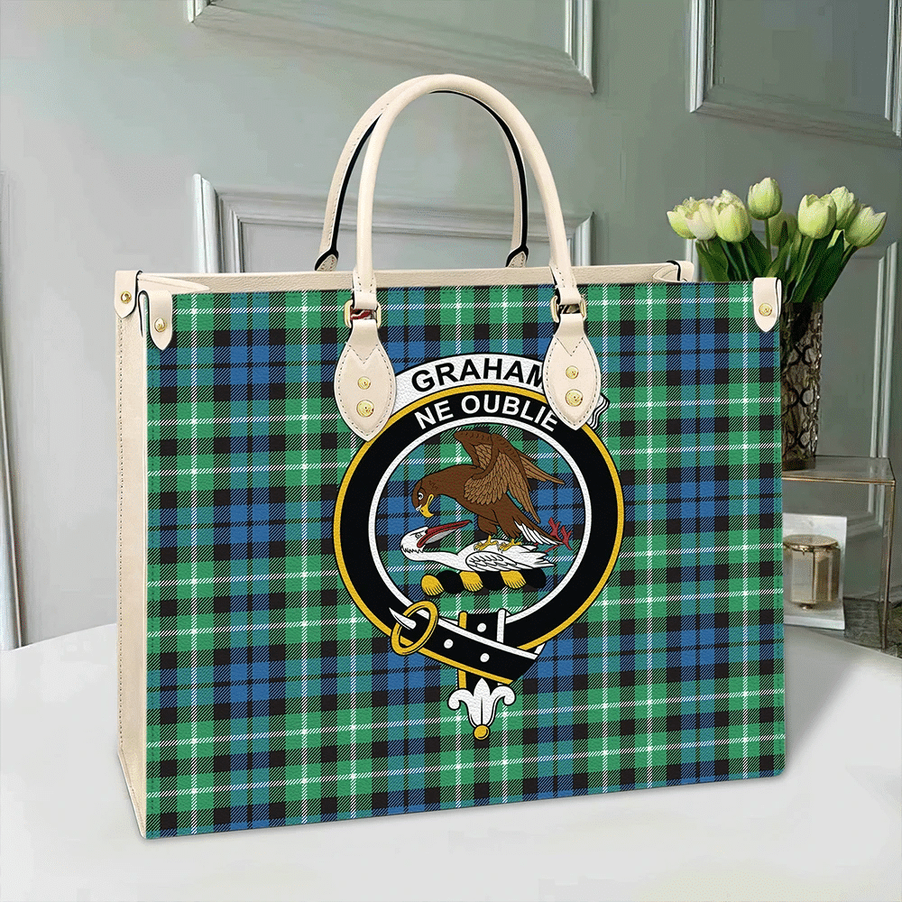 Clan Graham Of Montrose Ancient Tartan Crest Leather Bag GD68 Clan Rose Tartan Today   