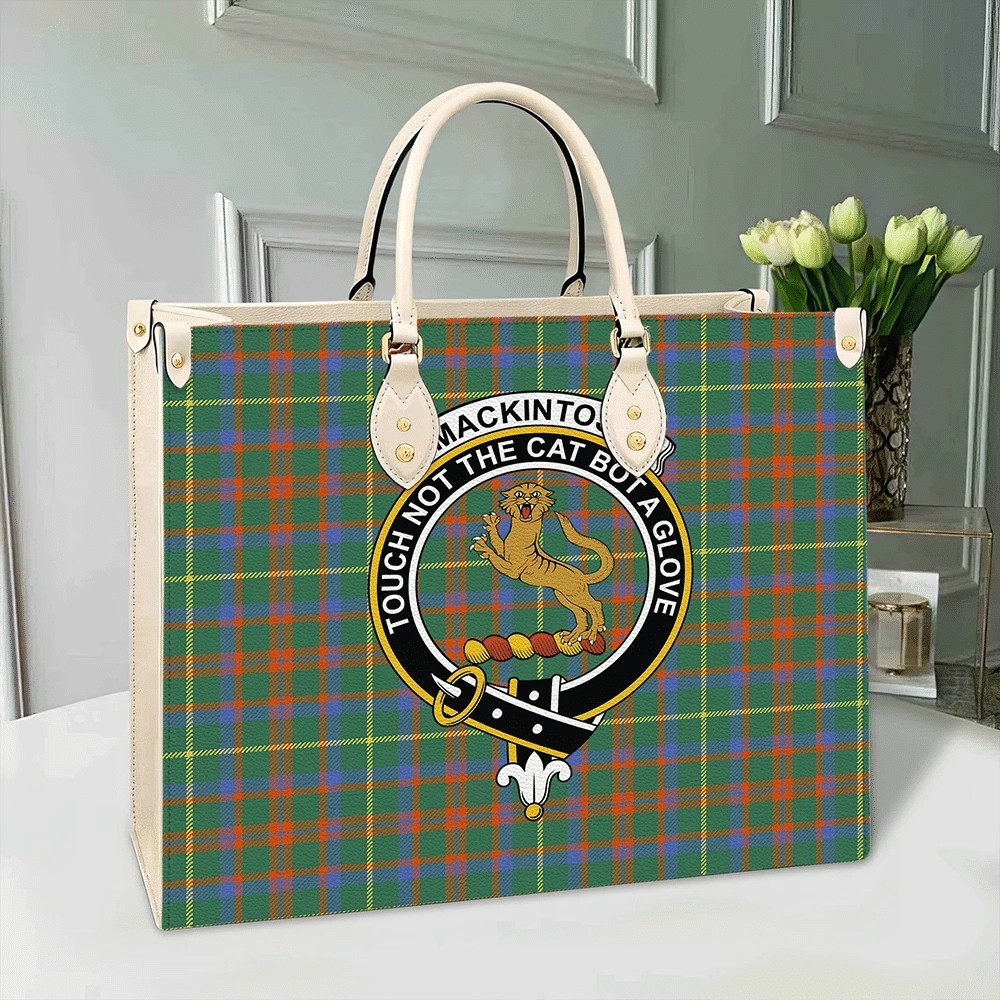 Clan MacKintosh Hunting Ancient Tartan Crest Leather Bag SP86 Clan MacKintosh / MacIntosh Tartan Today   