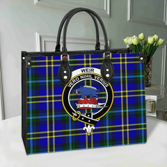 Clan Weir Modern Tartan Crest Leather Bag RB53 Clan Weir Tartan Today   