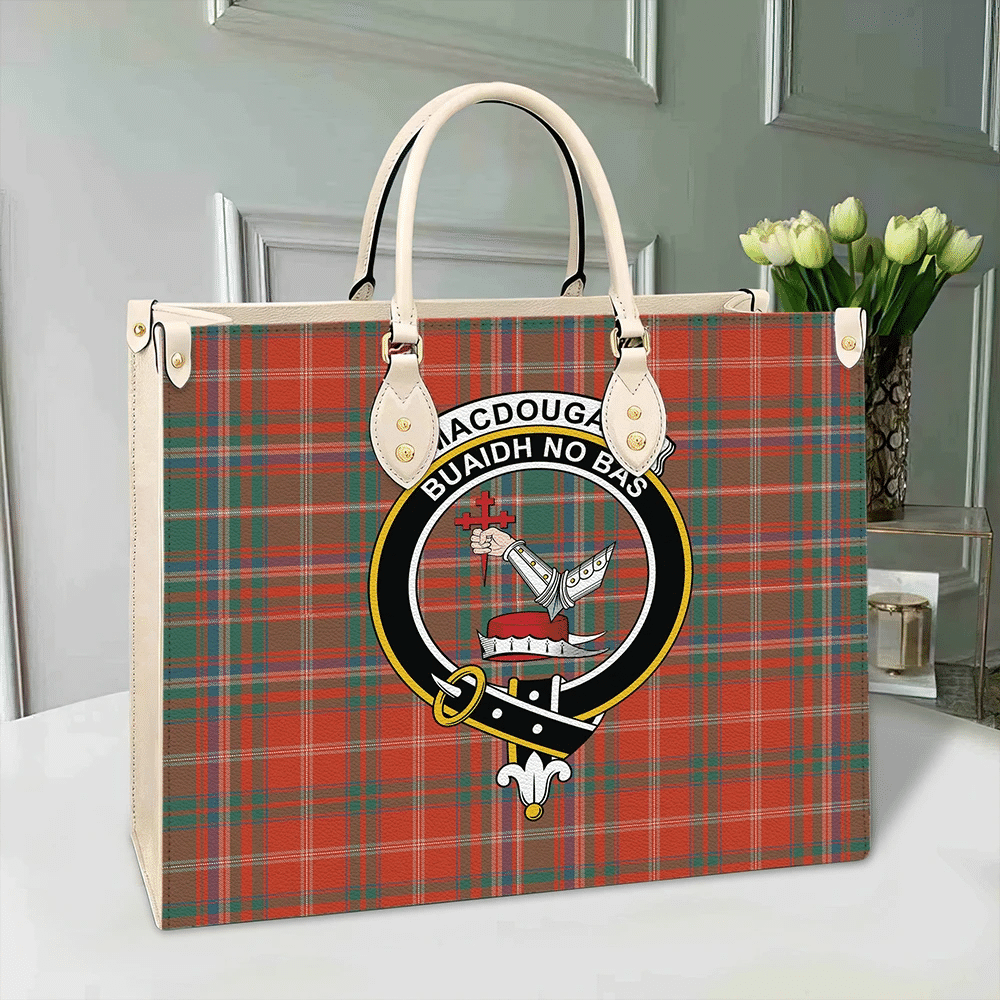 Clan MacDougall Ancient Tartan Crest Leather Bag KB62 Clan MacDougall Tartan Today   