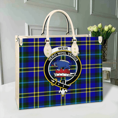 Clan Weir Modern Tartan Crest Leather Bag RB53 Clan Weir Tartan Today   
