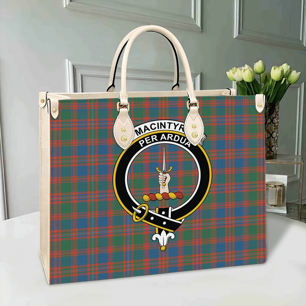 Clan MacIntyre Ancient Tartan Crest Leather Bag HJ31 Clan MacIntyre Tartan Today   
