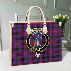 Clan Montgomery Modern Tartan Crest Leather Bag IF55 Clan Montgomery Tartan Today   