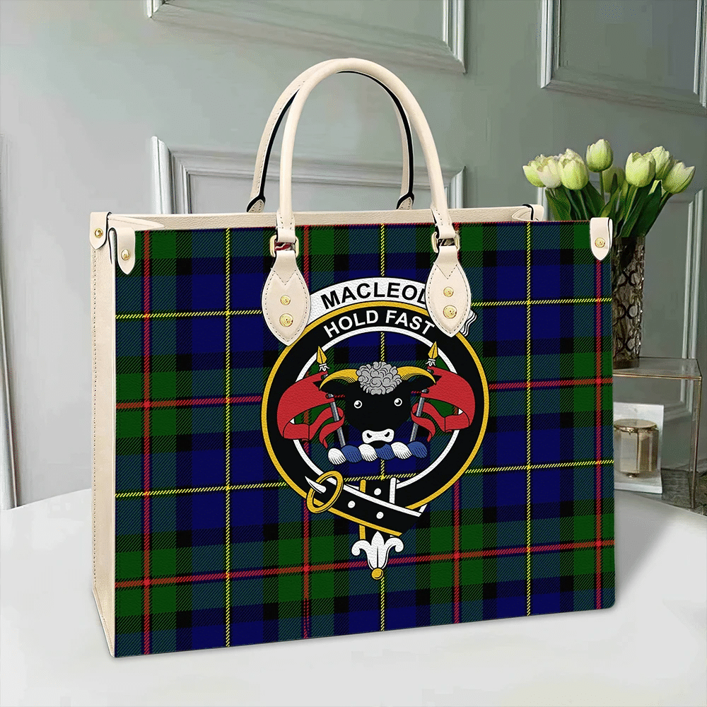 Clan MacLeod Of Harris Modern Tartan Crest Leather Bag AN67 Clan Borthwick Tartan Today   