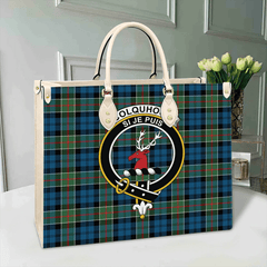 Clan Colquhoun Ancient Tartan Crest Leather Bag JT82 Clan Colquhoun Tartan Today   